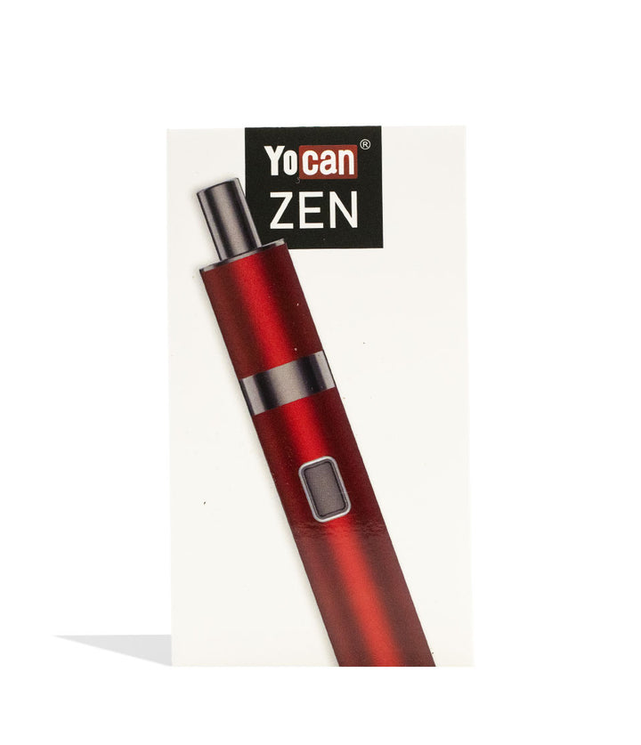 Red Yocan Zen Wax Vaporizer Packaging Front View on White Background