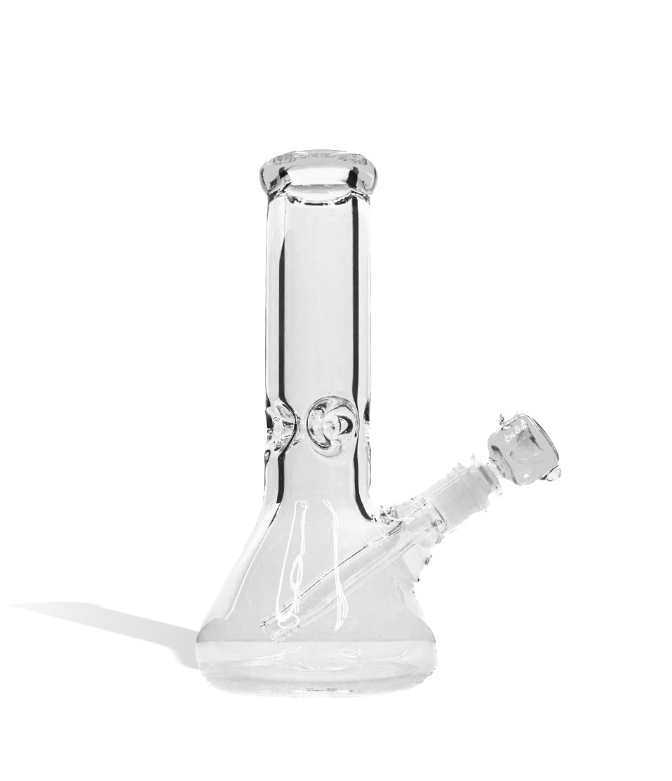 Clear 10 Inch 9mm Thick Beaker Water Pipe with Ice Pinch on white background