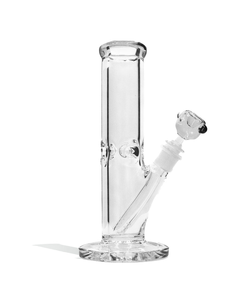 Clear 10 Inch 9mm Thick Straight Water Pipe with Ice Pinch on white background