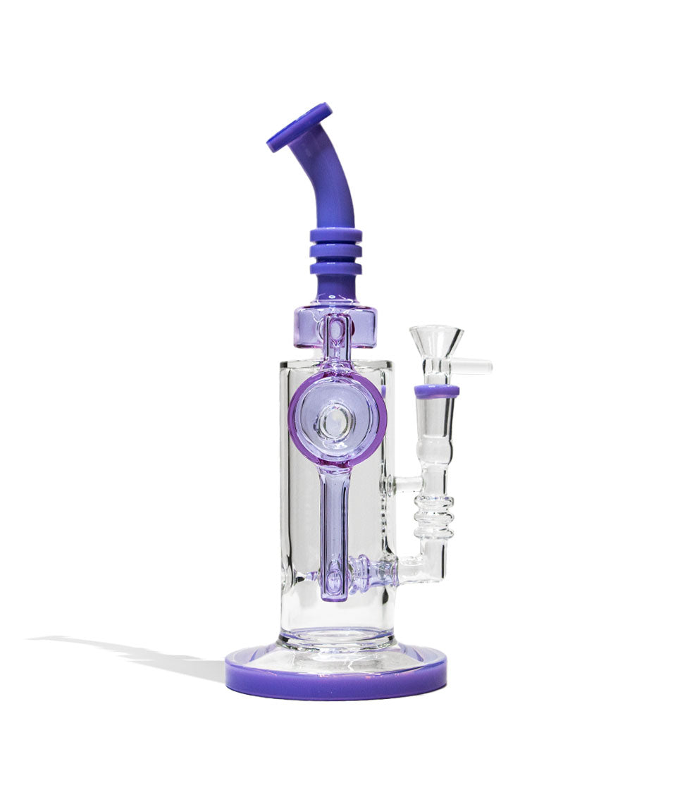 Milky Purple 10 inch Milky Colored Recycler with 14mm Bowl on white background