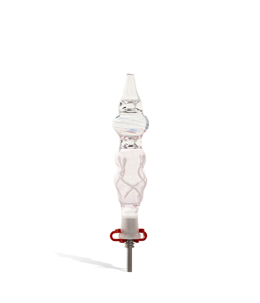 Pink 10mm Titanium Tipped Nectar Straw with Clip on white background
