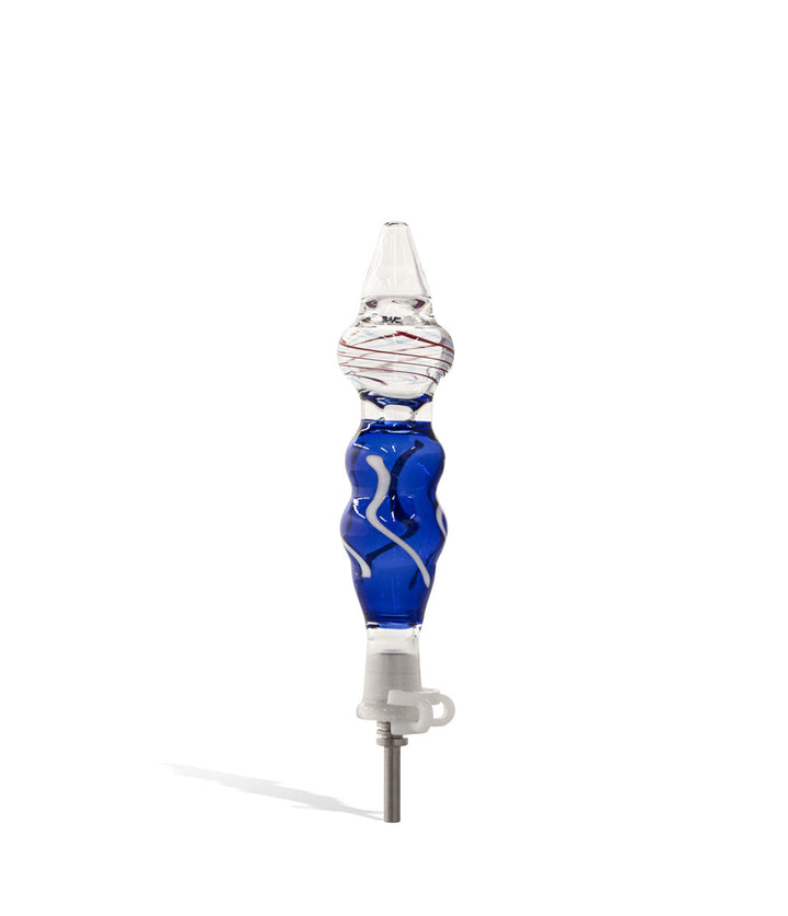 Blue 10mm Titanium Tipped Nectar Straw with Clip on white background