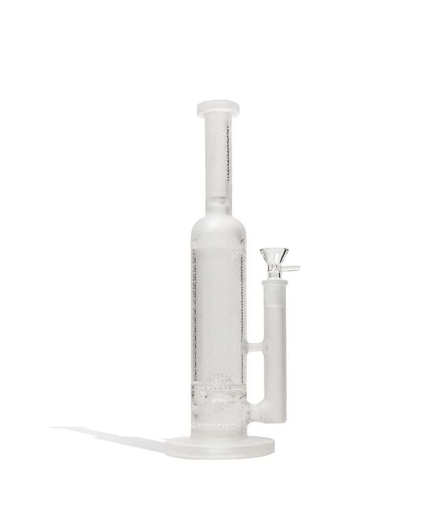 12 Inch Sandblasted Water Pipe with UFO Perc Front View on White Background