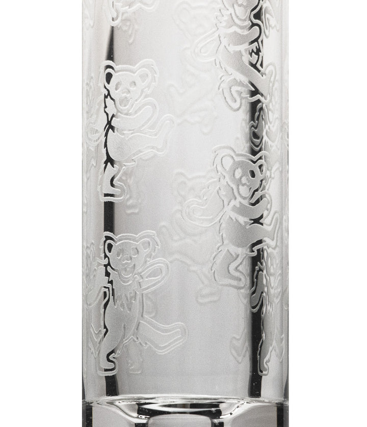 15 Inch Etched Water Pipe with Extra Thick Base Nekc View on White Background