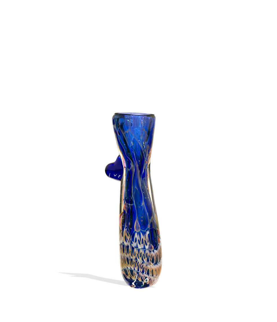 4 inch Blue Dicro Chillum on white background