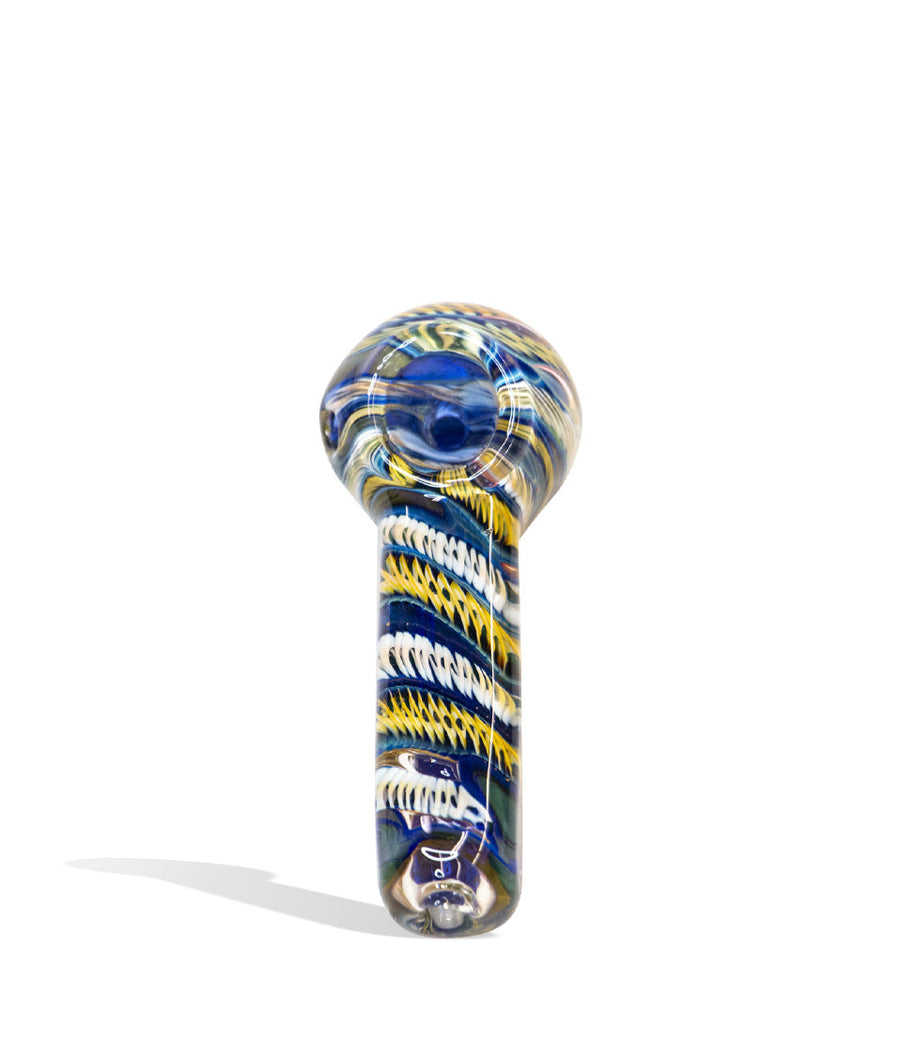 4 Inch Double Glass Flat Sided Hand Pipe on white background