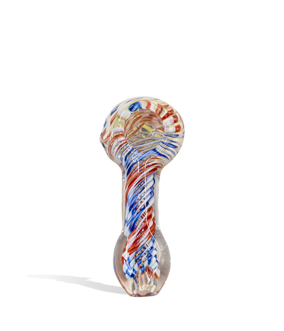4 inch Full Colored Twisted Design Hand Pipe on white background