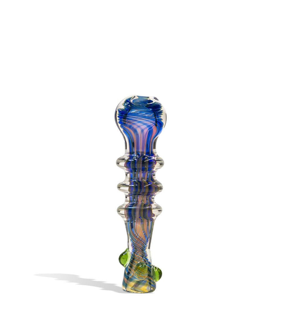 4 inch Gold Fumed Handpipe with Slime Knobs on white background