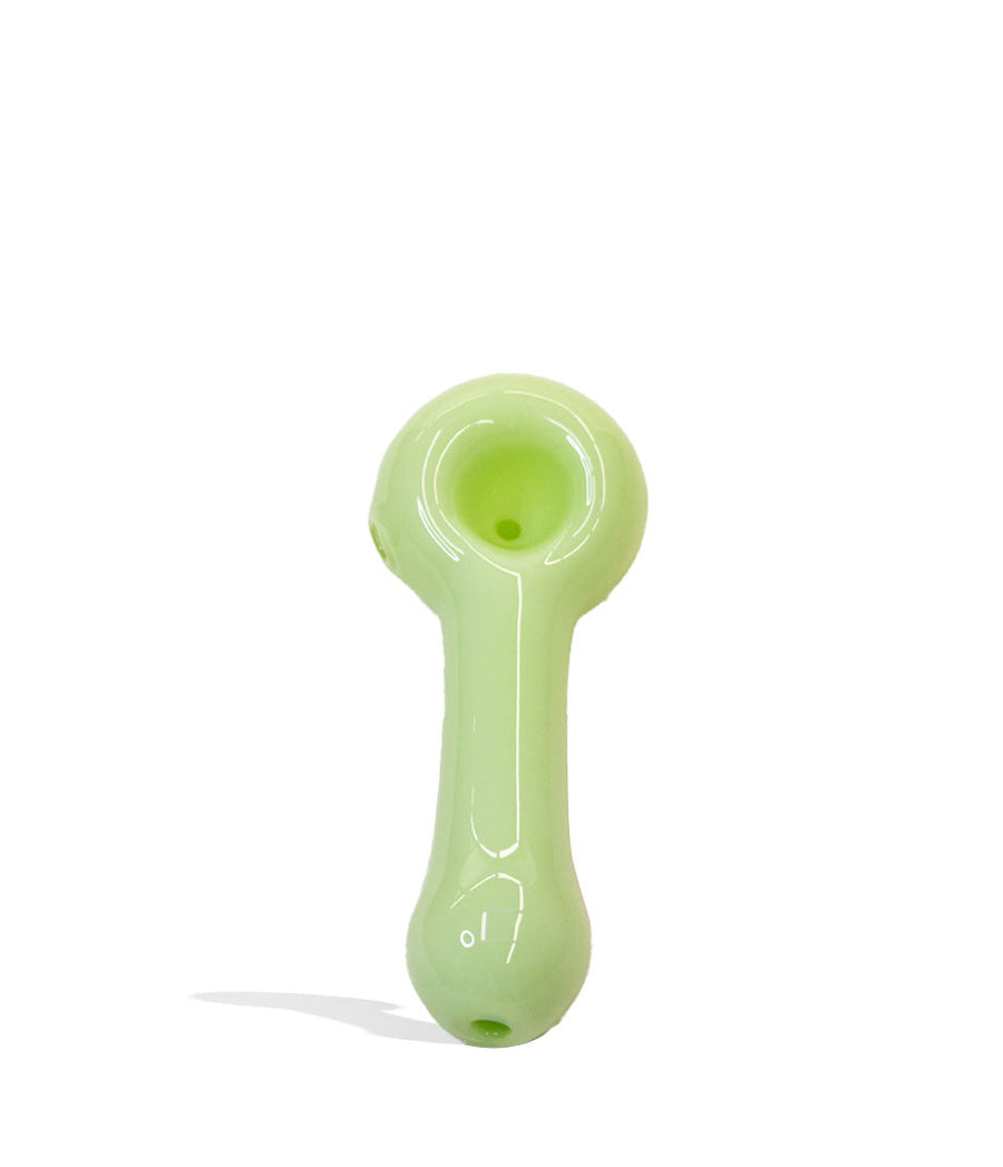 4 inch Milky Colored Glow in the Dark Handpipe on white background