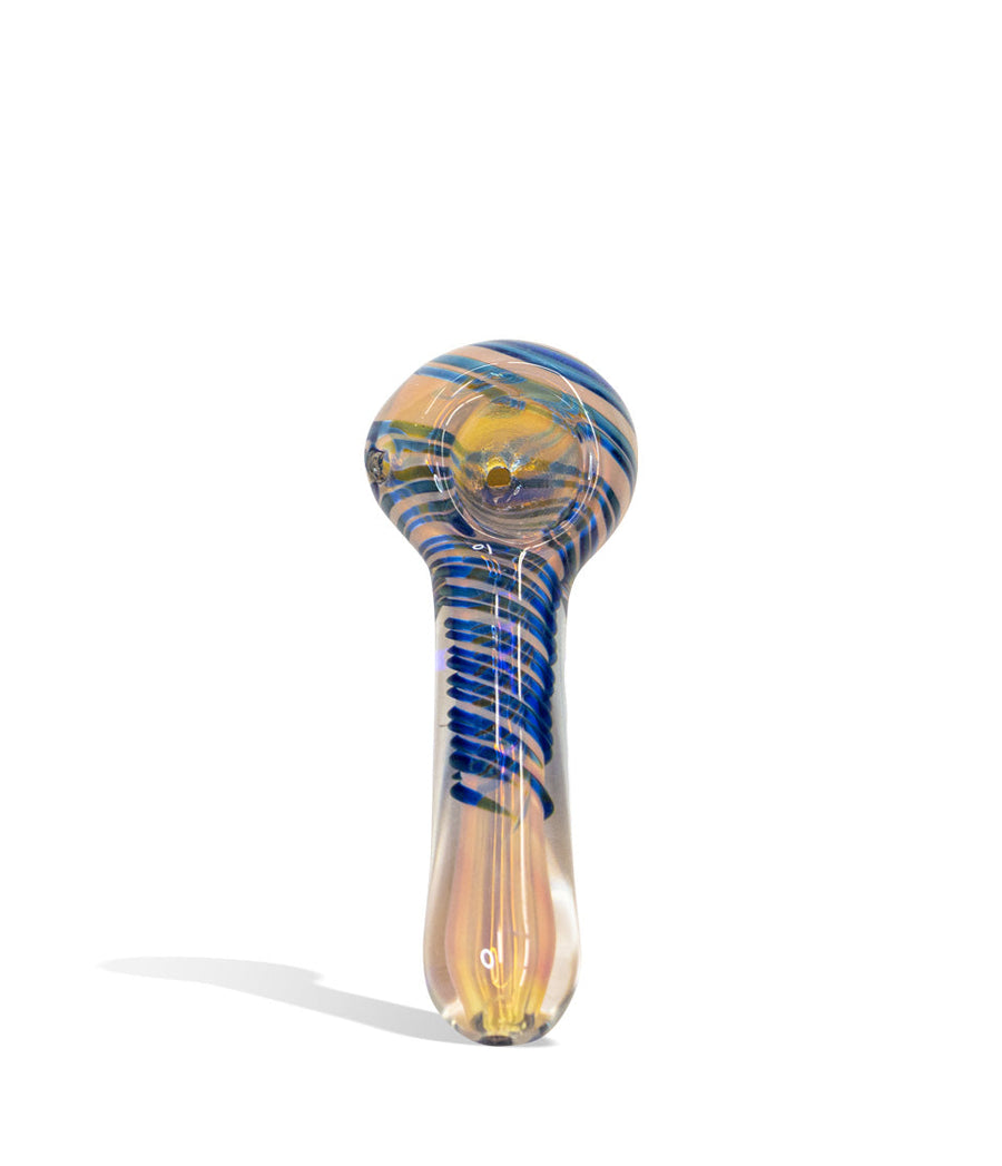 4 inch Silver and Gold Fumed Handpipe on white background