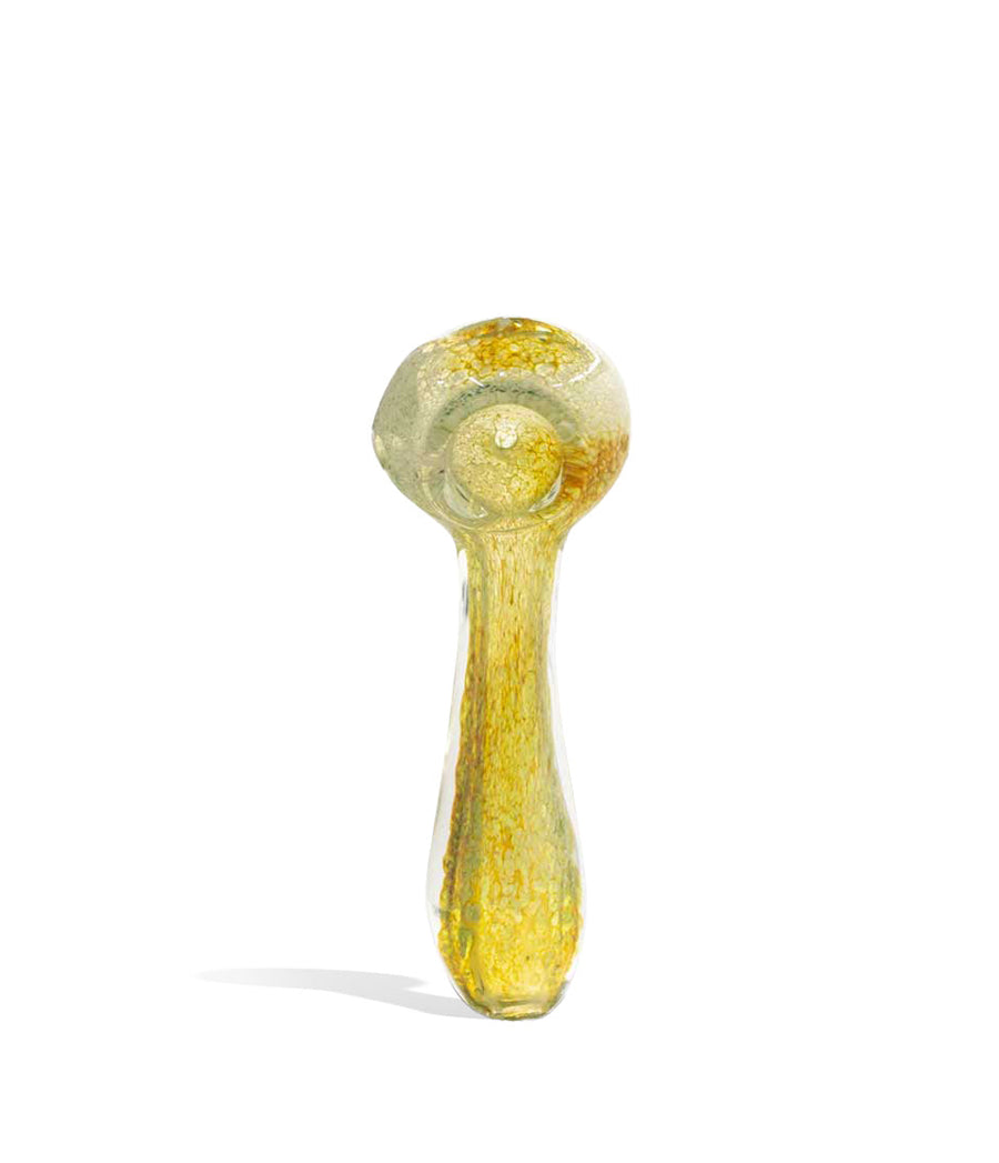 Yellow 4 inch Spoon Hand Pipe on white background