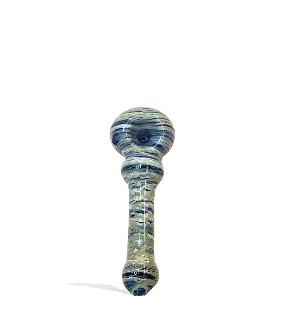 blue/green 4 inch Stone Design Handpipe on white background