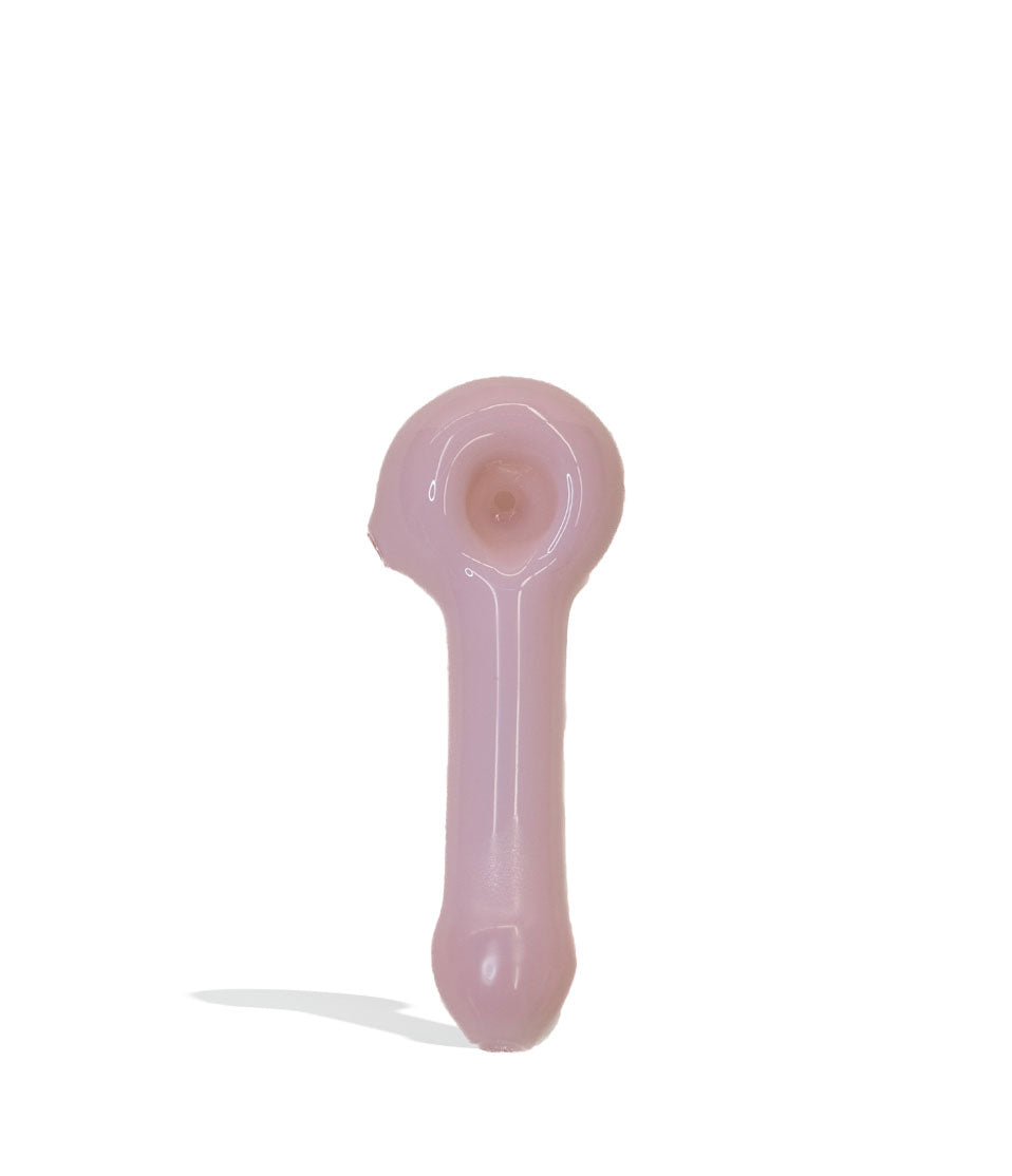 Pink 4.5 inch US Milky Glass Hand Pipe on white background