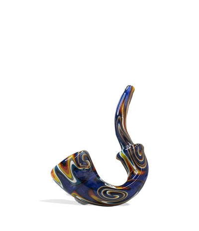 5 inch Glass Sherlock Hand Pipe Front View on White Background