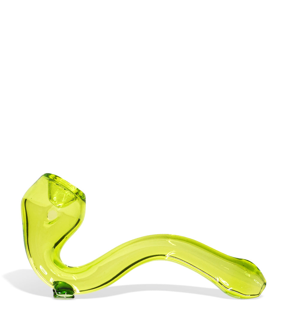 5 inch Green Sherlock Hand Pipe on white background