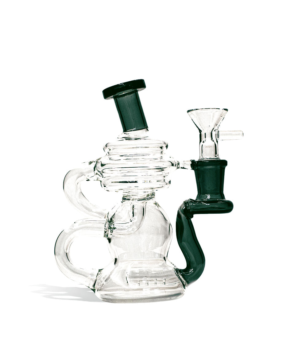 Lake Green 6 Inch Recycler Water pipe with Colored Mouthpiece on white background