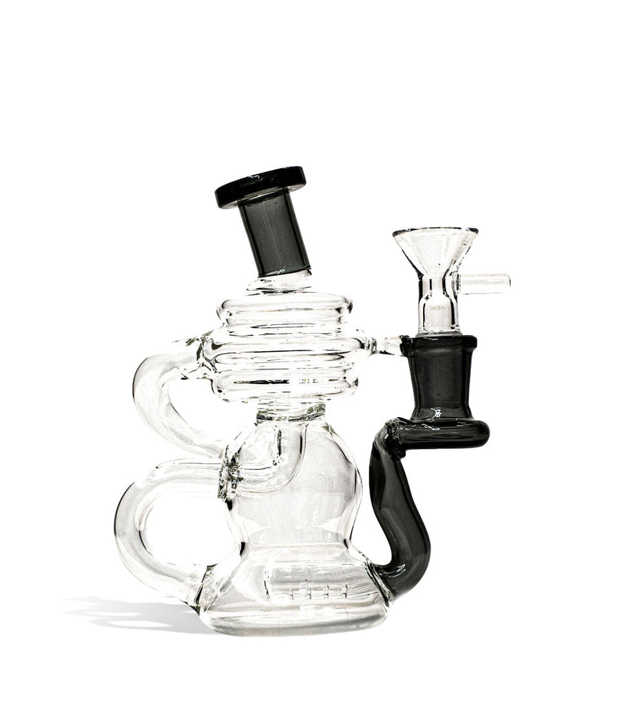 Smokey Grey 6 Inch Recycler Water pipe with Colored Mouthpiece on white background