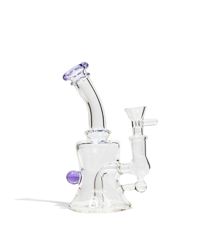 Purple 7 Inch 5mm Thick Mini Water Pipe Front View on White Background