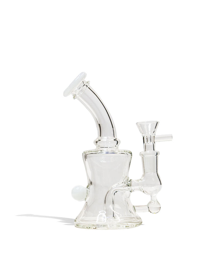 White 7 Inch 5mm Thick Mini Water Pipe Front View on White Background