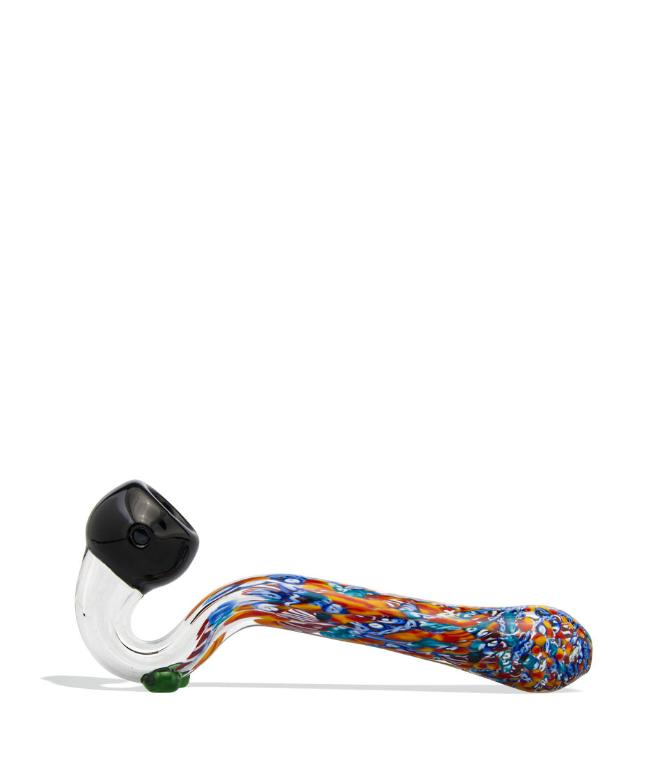 7 inch Sherlock Pipe with Black Head and Artwork on white background