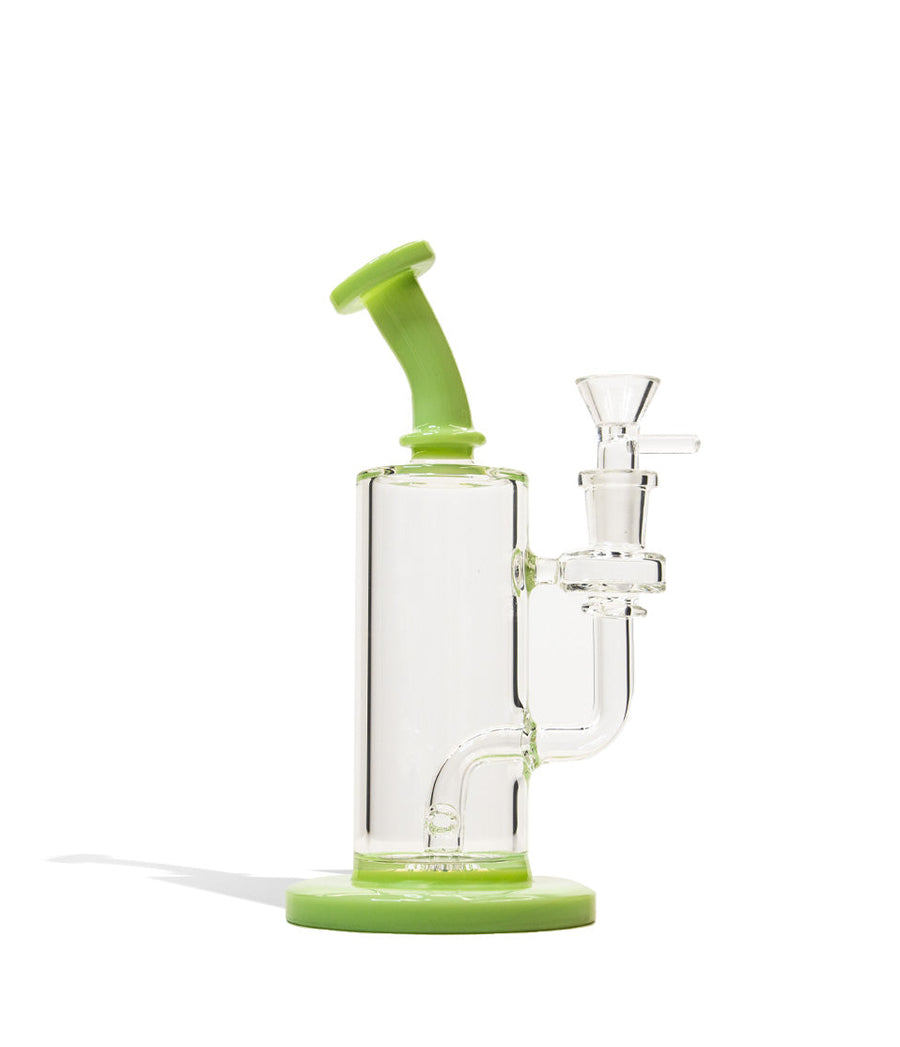 Green 8 Inch Mini Rig with Colored Mouthpiece and Base on white background