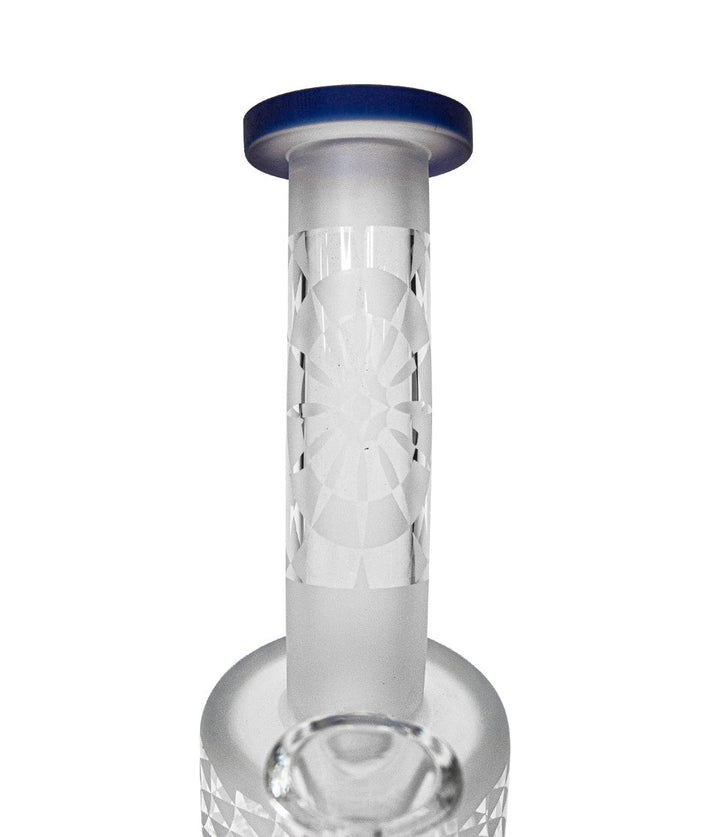Blue 9 Inch Sand Blasted Water Pipe Tube on white background