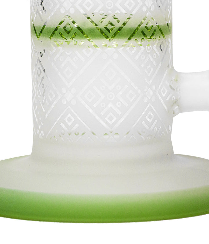 Green 9 Inch Sand Blasted Water Pipe Base on white background