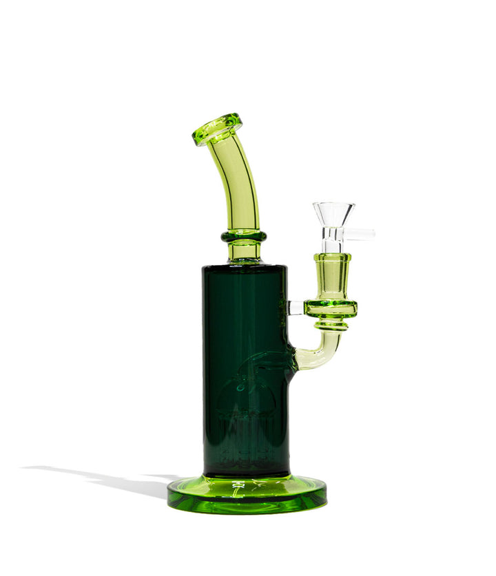 Light Green 9 inch Dual Colored Water Pipe with 8 Arm Tree Perc on white background