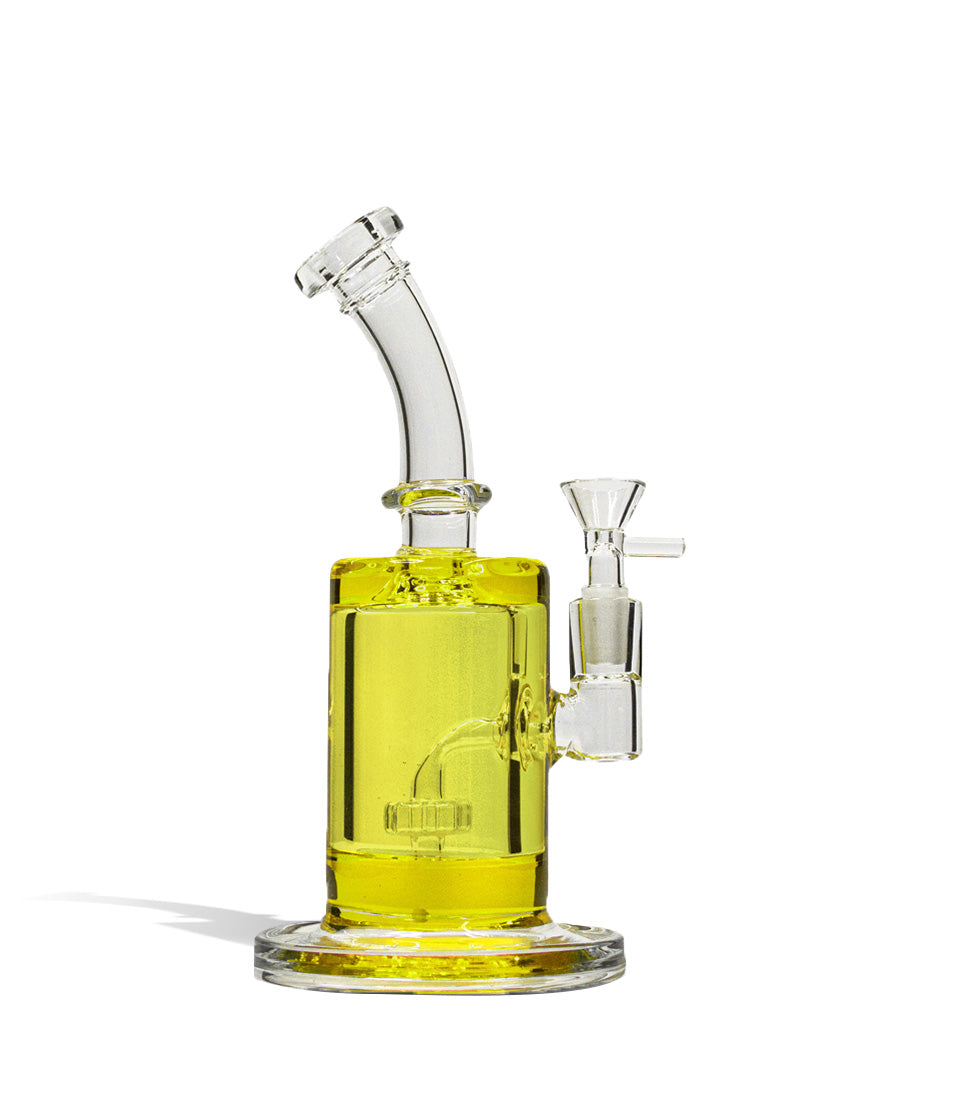 Yellow 9 Inch Glycerin Dab Rig with 14mm Joint on white background