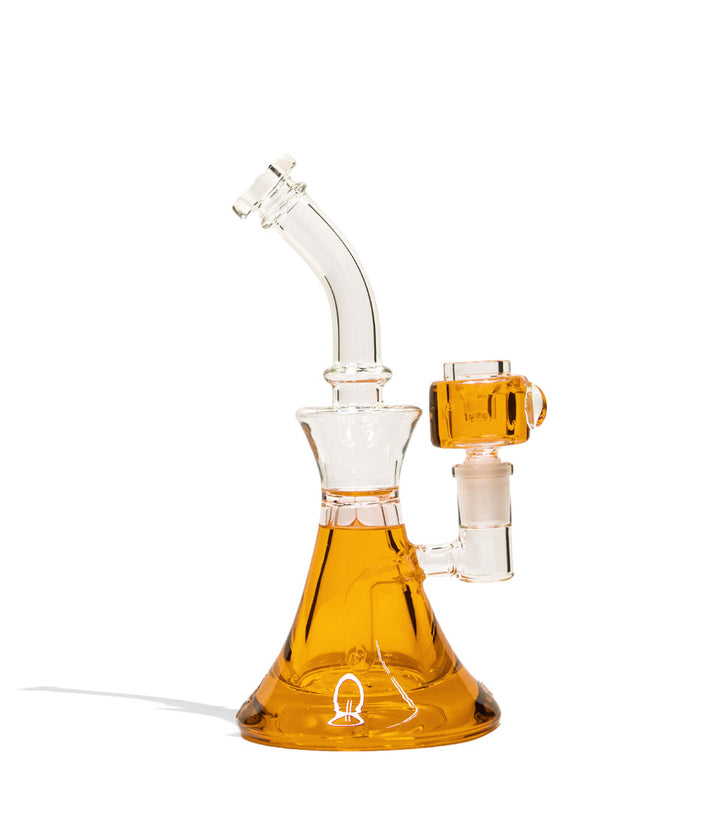 Orange 9 inch Glycerin Water Pipe with 14mm Glycerin Bowl on white background