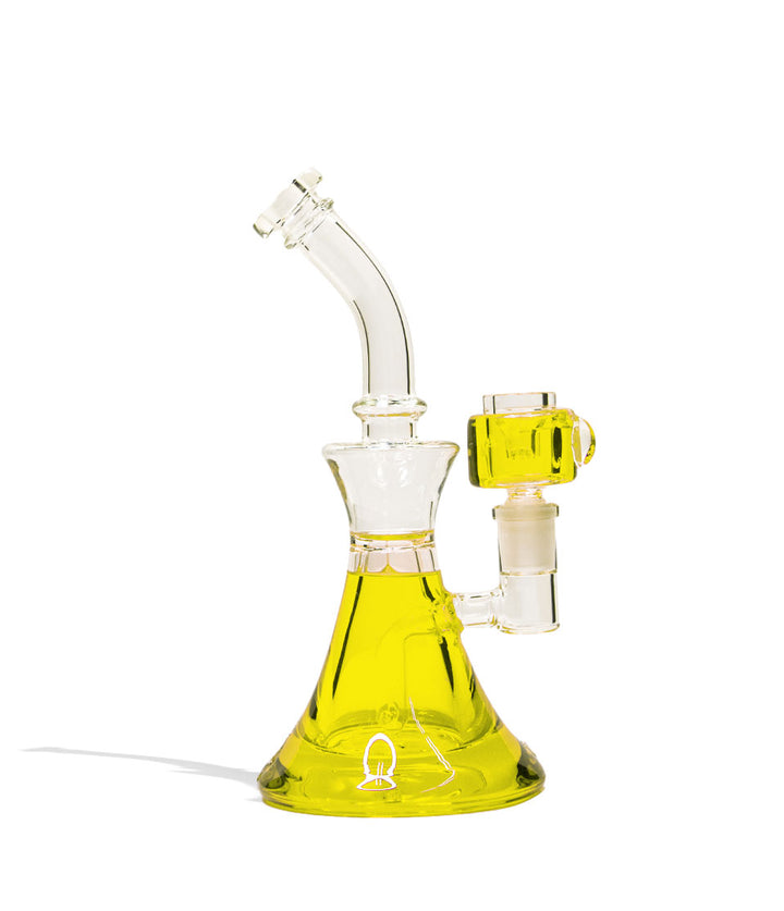 Yellow 9 inch Glycerin Water Pipe with 14mm Glycerin Bowl on white background