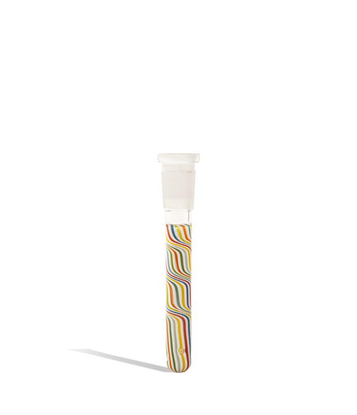 Clear/Rainbow 3.5 inch 14mm Downstem with Chromatic Stripe on white background