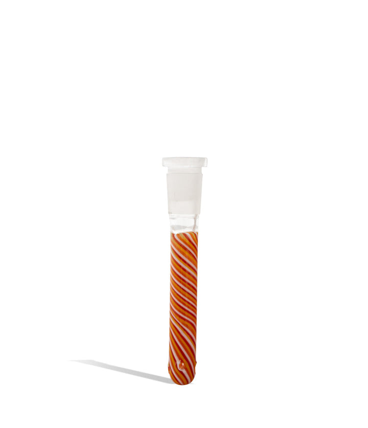 Clear/Orange 3.5 inch 14mm Downstem with Chromatic Swirl Design on white background