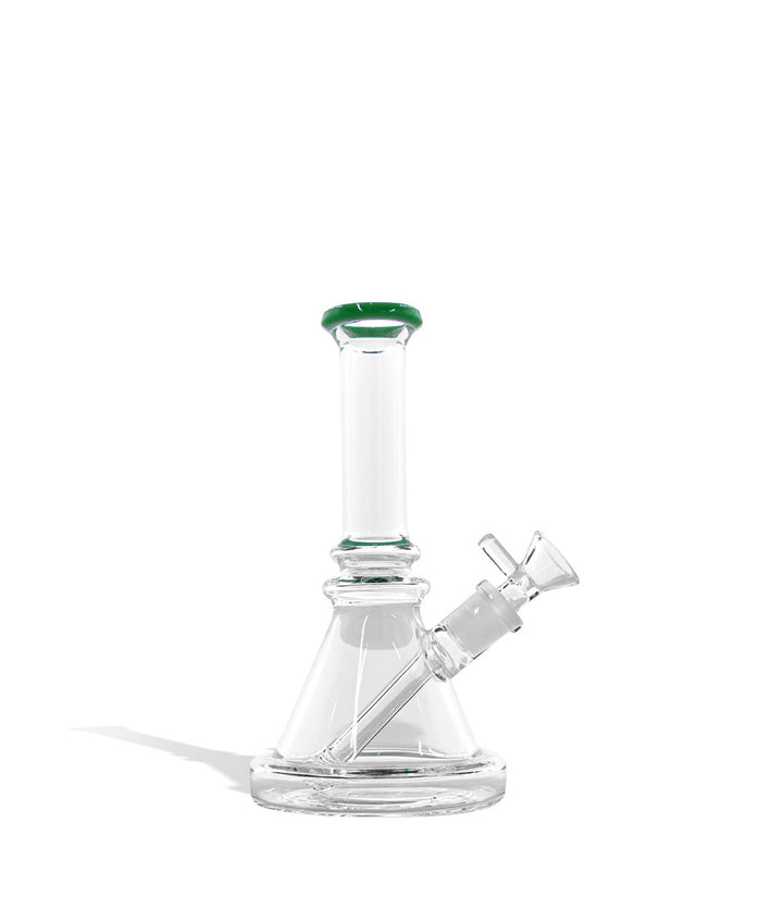 Lake Green 7 inch 5mm Thick Glass Banger Hanger with Funnel Bowl on white studio background