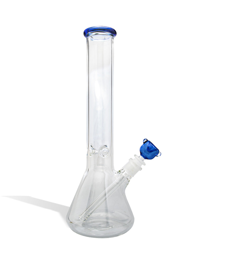 12 inch Clear Beaker with Colored Lip and Ice Pinch on white background