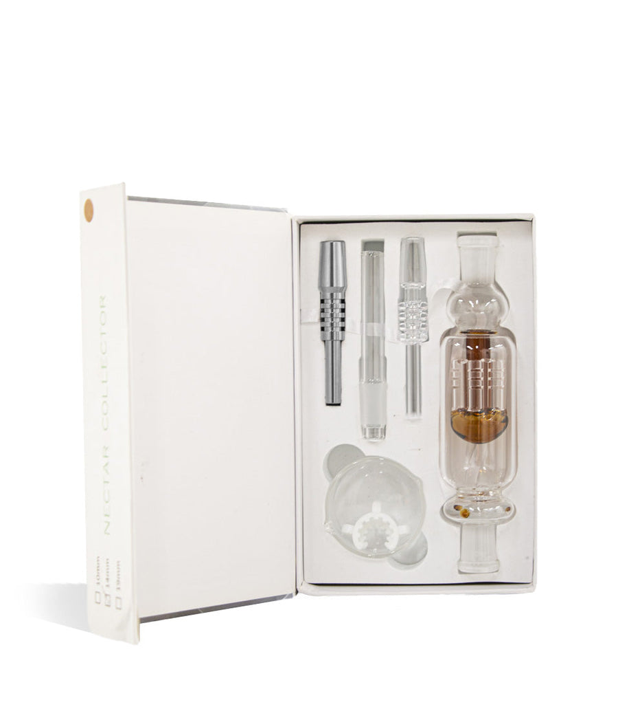 Nectar Collector Set with 14mm Ti Tip, Quartz Tip and Quartz Dish on white background