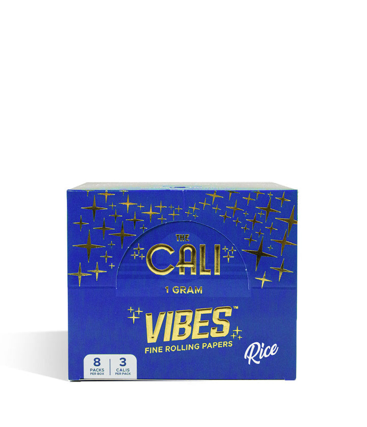 Rice 1 Gram Vibes The Cali Pre Rolled Cone Display 8 3pks per Display on white studio background