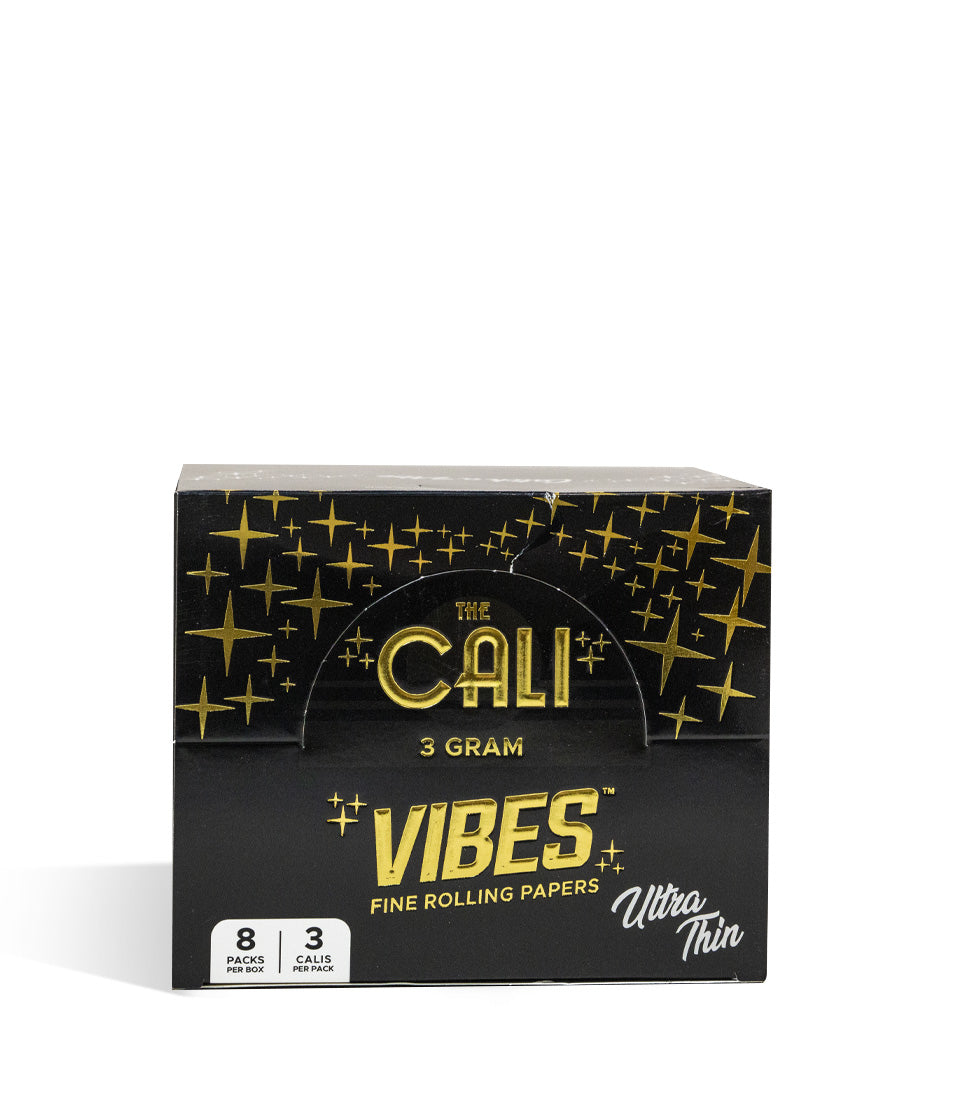 Ultra Thin 3 Gram Vibes The Cali Pre Rolled Cone Display 8 3pks per Display on white studio background