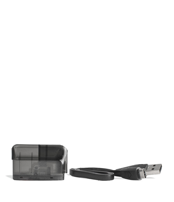 Cartridge and USB cable Suorin Air Plus Starter Kit on white studio background