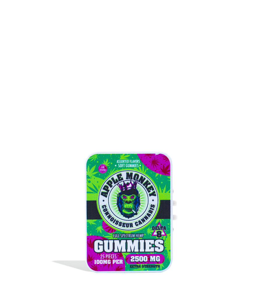 Apple Monkey 2500mg D8 Gummies on white studio background