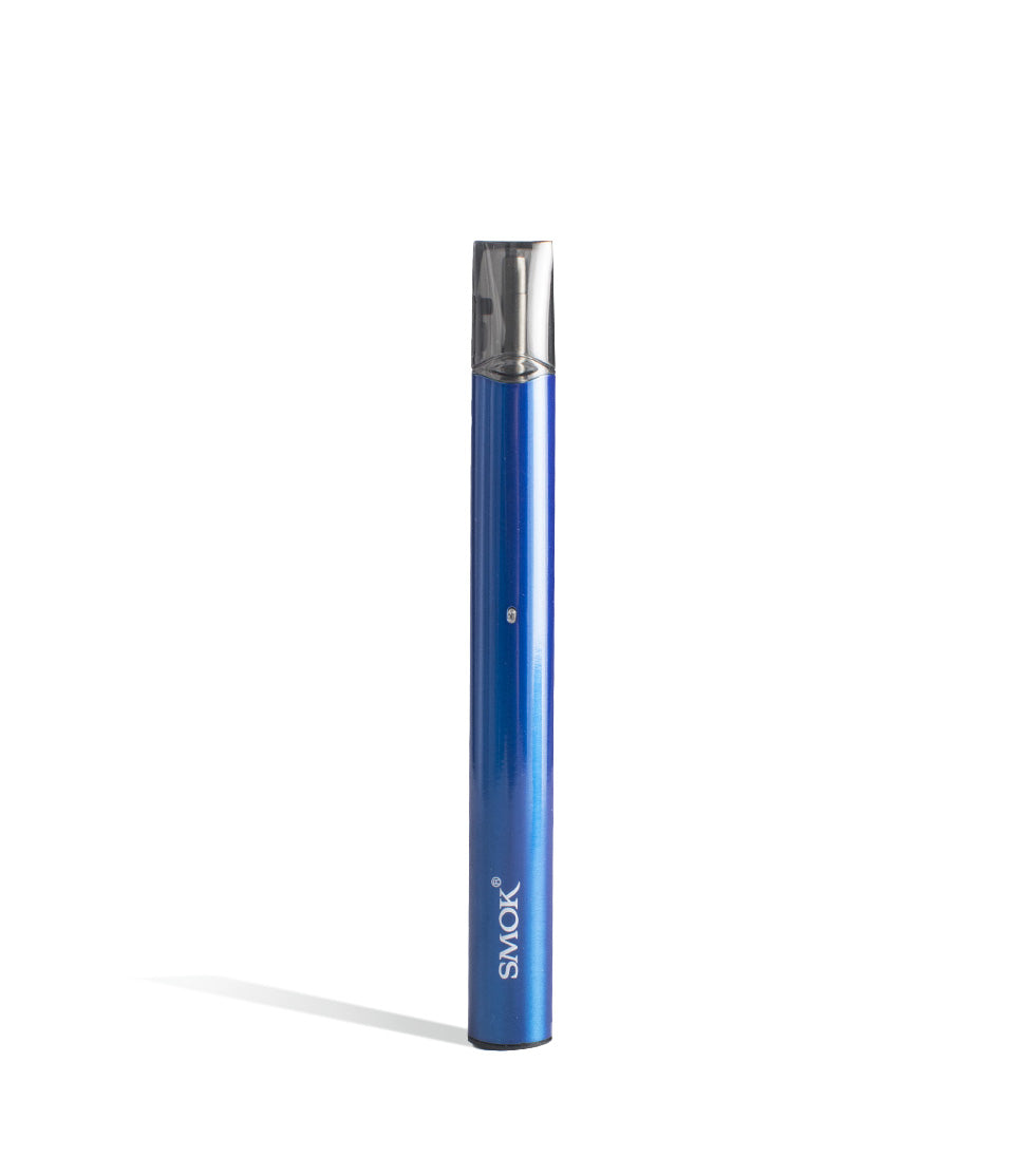 Blue front view SMOK SLM 250 mah Pod Kit on white studio background