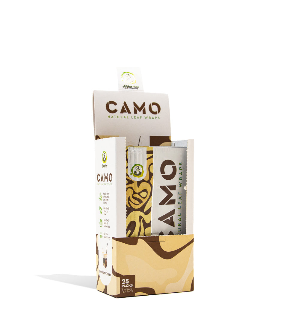 Russian Cream Camo Natural Leaf Chamomile Wrap 25pk on white background