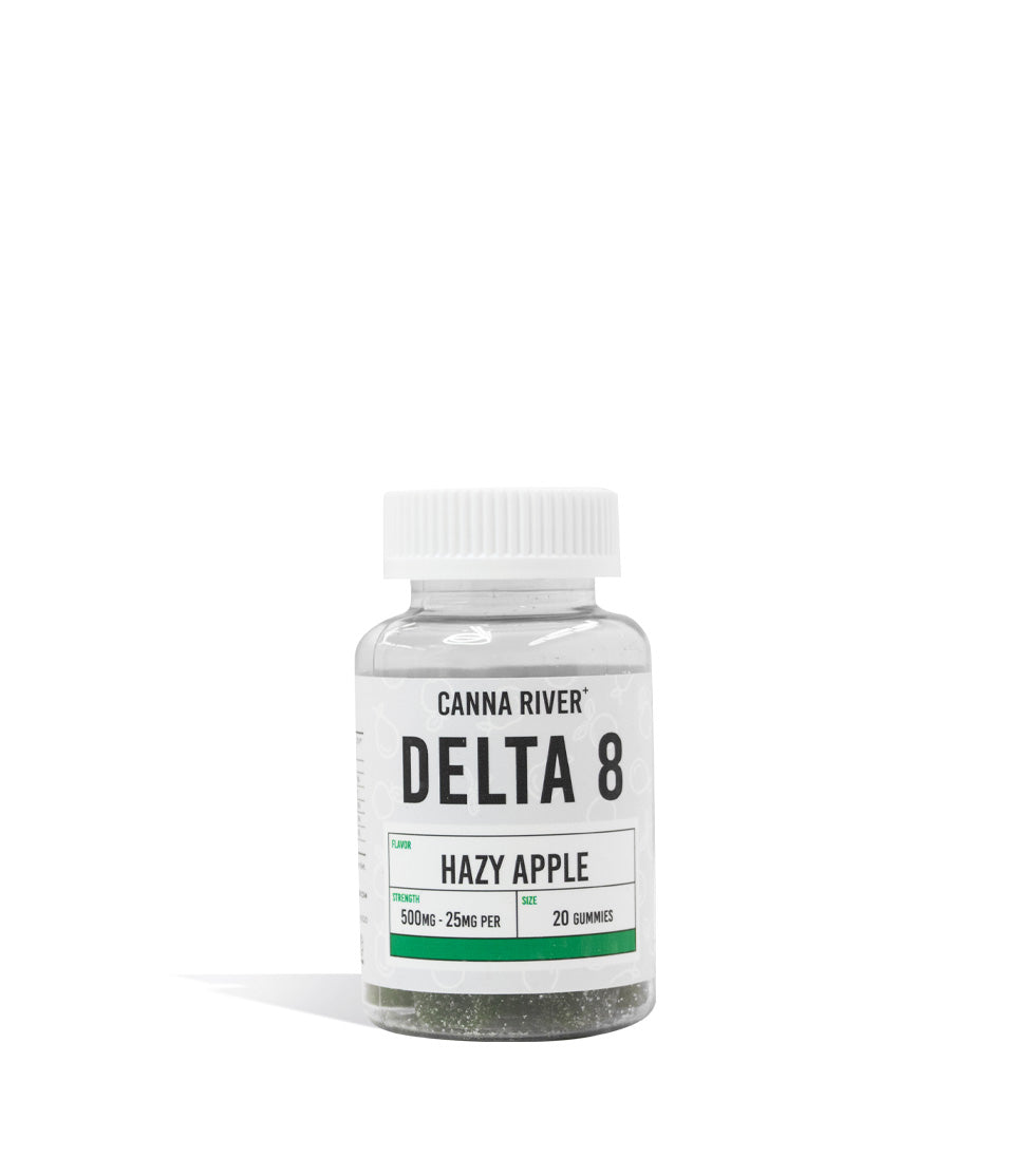 Hazy Apple Canna River 25mg D8 Gummies on white background