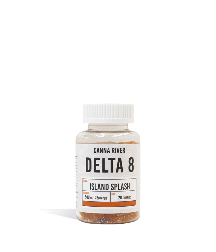 Island Splash Canna River 25mg D8 Gummies on white background