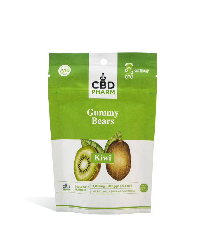 Kiwi CBD Pharm 1000mg D8 | D10 Gummies on white background