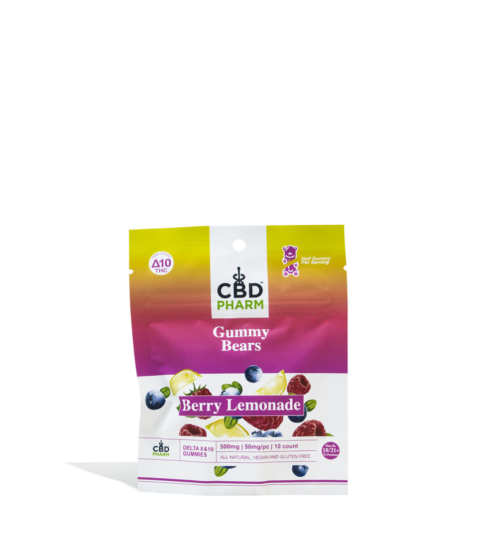 Berry Lemonade CBD Pharm 500mg D8 | D10 Gummies on white background