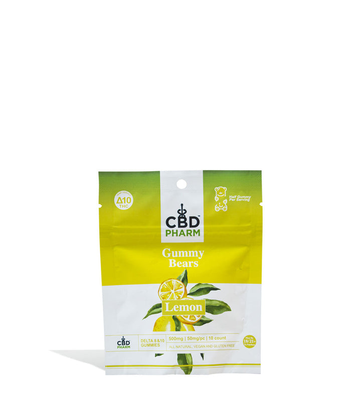 Lemon CBD Pharm 500mg D8 | D10 Gummies on white background