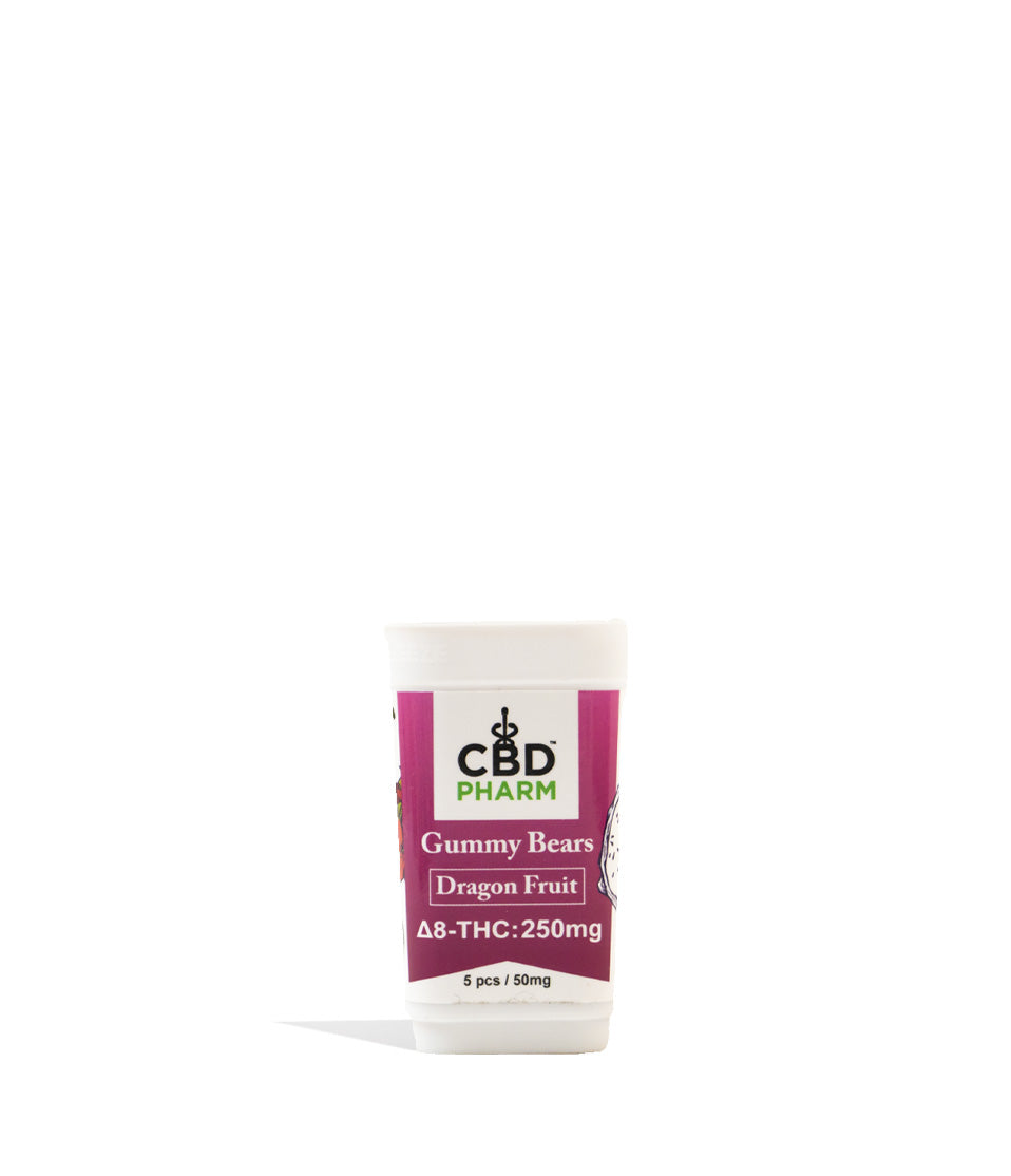 Dragon Fruit CBD Pharm 250mg D8 Gummies on white background