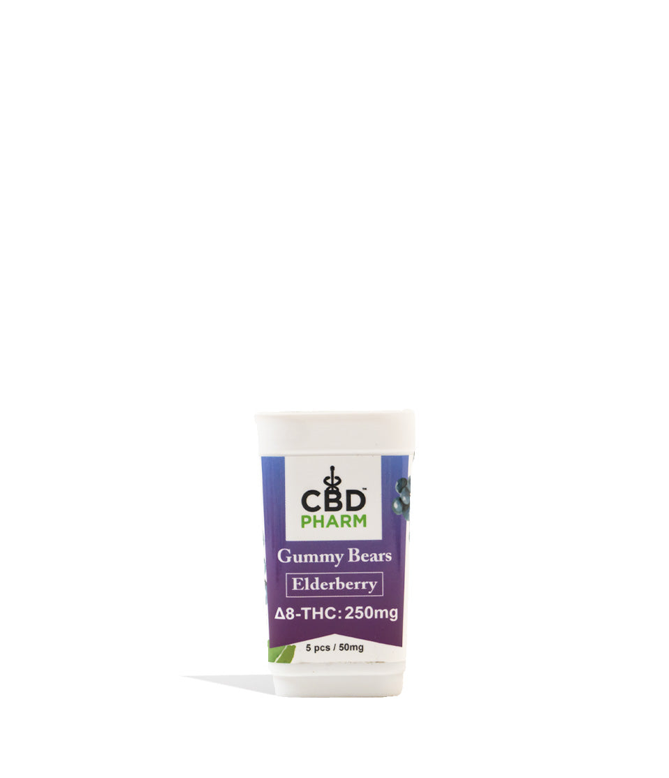 Elderberry CBD Pharm 250mg D8 Gummies on white background