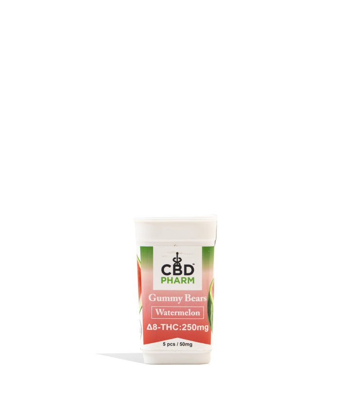 Watermelon CBD Pharm 250mg D8 Gummies on white background